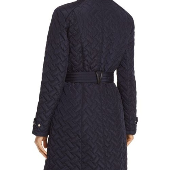 New Cole Haan Quilted Belted Coat - Picture 2 of 3